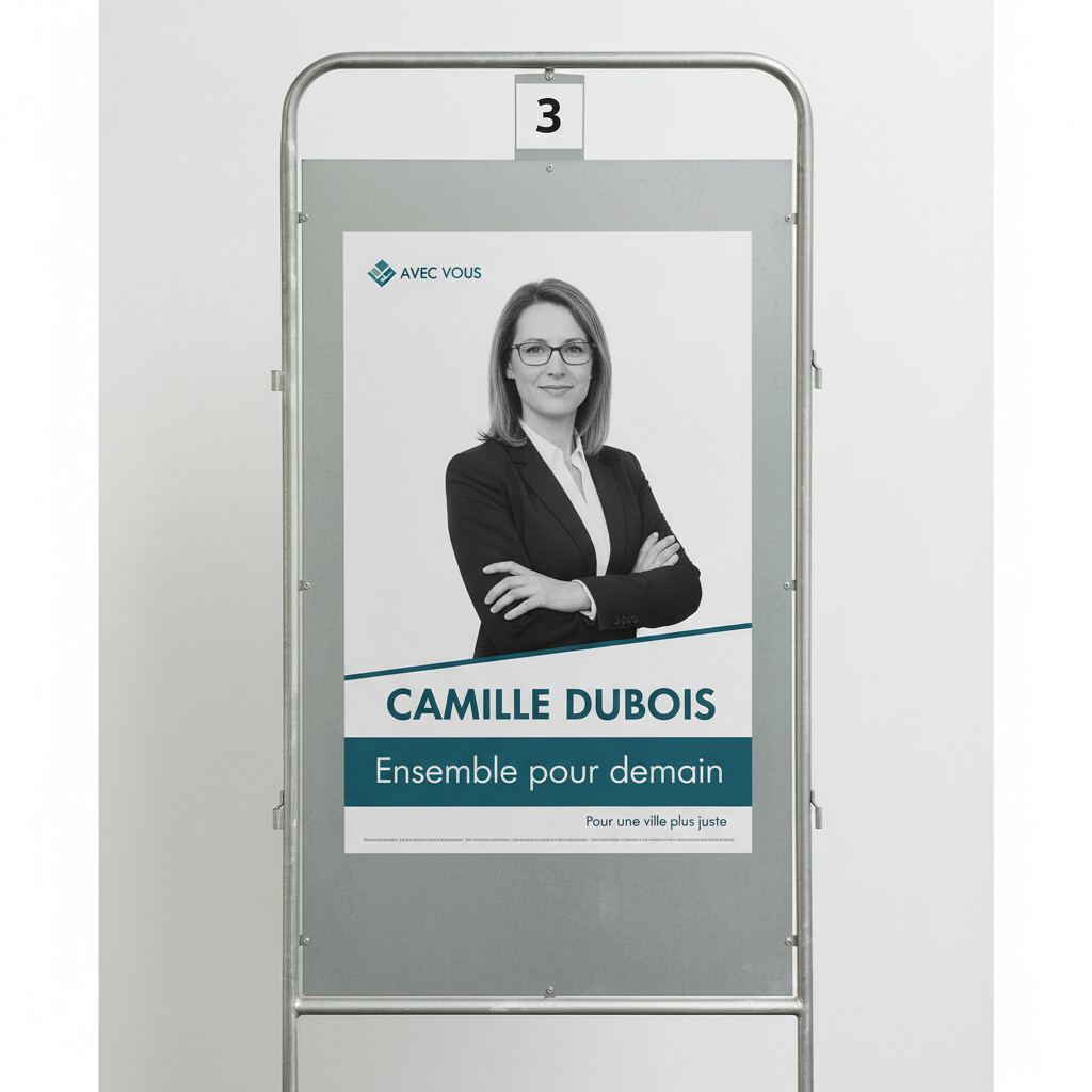 Impression affiche électorale municipales 2026 - Format A1 A3 panneaux officiels