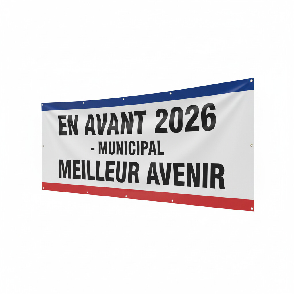 Banderole bâche grand format campagne électorale municipales 2026
