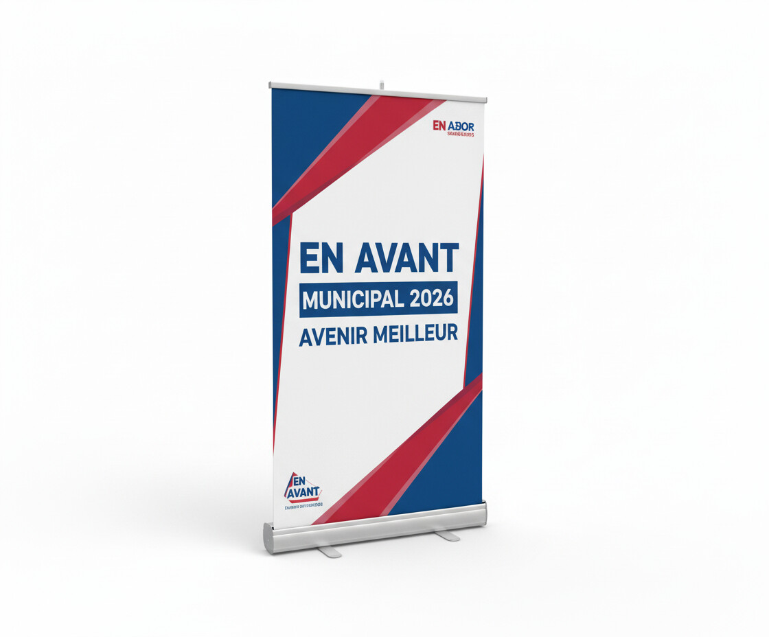 Oriflamme beachflag campagne électorale municipales 2026