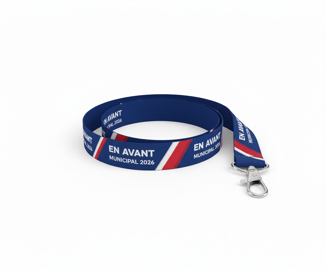 Tour de cou lanyard personnalisé campagne municipales 2026